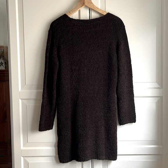 Olsen mid thigh length button up cardigan in brown size US 8 - Picture 2 of 8